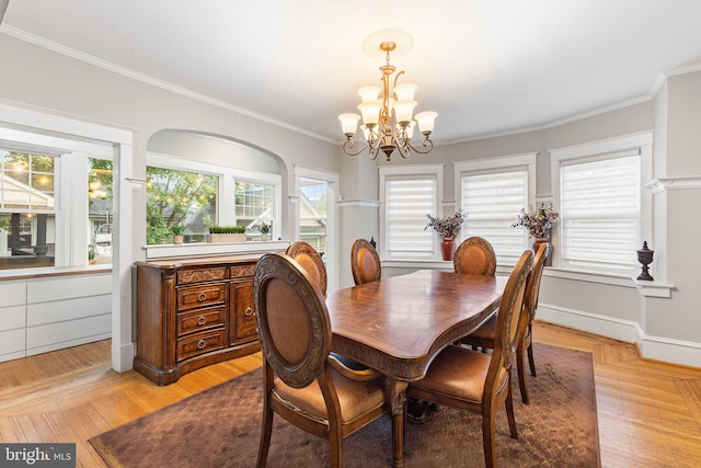 225 Wayne Ave, Lansdowne, PA 19050 - dining room with a chandelier and crown molding