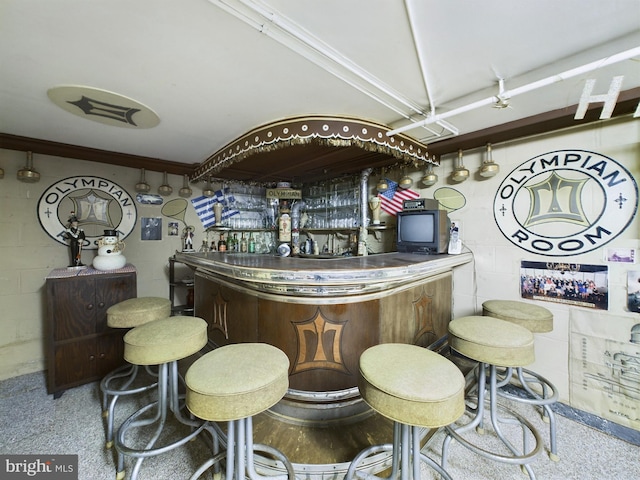 834 Amboy Ave, Edison, NJ 08837 - indoor dry bar featuring concrete block wall