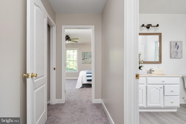 11307 Urieville Ln, Worton, MD 21678 - corridor featuring baseboards and light colored carpet