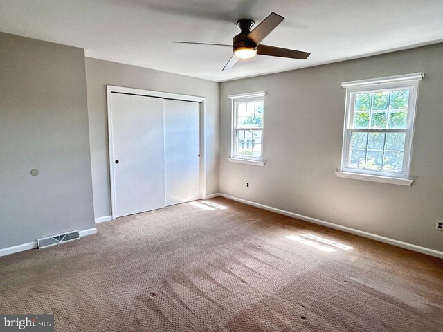 1006 N York Rd Unit 15, Willow Grove, PA 19090 - unfurnished bedroom with carpet flooring, a closet, baseboards, and ceiling fan