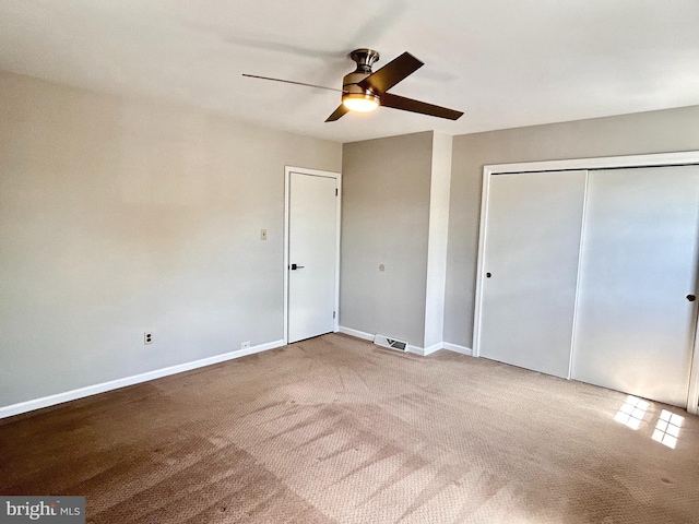 1006 N York Rd Unit 15, Willow Grove, PA 19090 - unfurnished bedroom with carpet floors, a closet, baseboards, and a ceiling fan