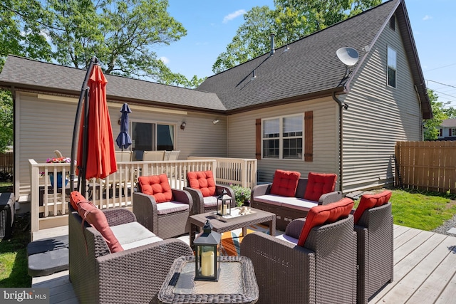 427 Tulip Ave, Absecon, NJ 08205 - wooden deck with an outdoor hangout area