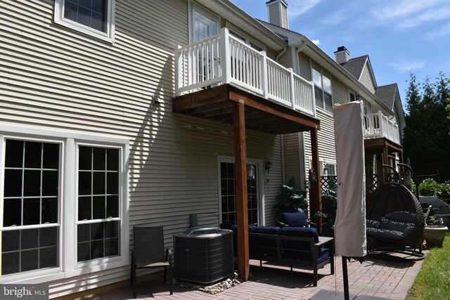 61 Grand Banks Cir, Marlton, NJ 08053 - view of patio / terrace with central AC unit, a deck, and an outdoor hangout area