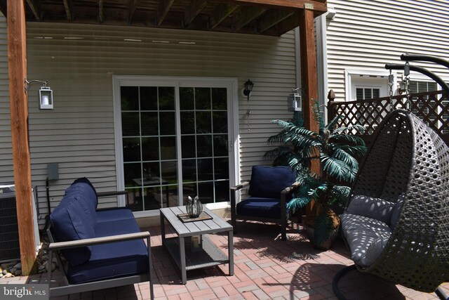 61 Grand Banks Cir, Marlton, NJ 08053 - view of patio / terrace featuring an outdoor living space and cooling unit
