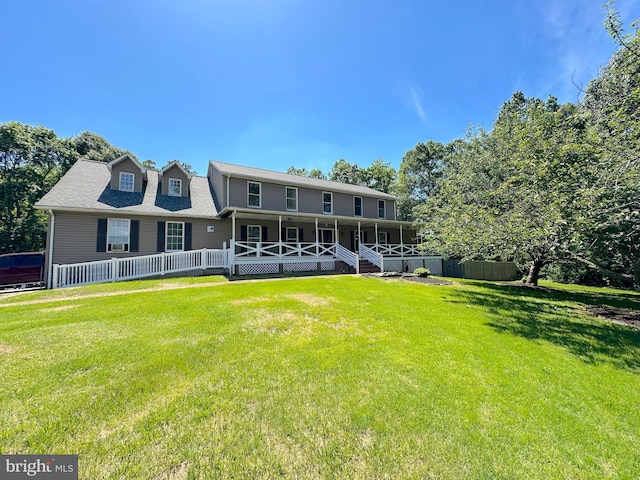 2605 Magdalene Acres Pl, Waldorf, MD 20603 - rear view of property featuring covered porch, a lawn, and a shingled roof