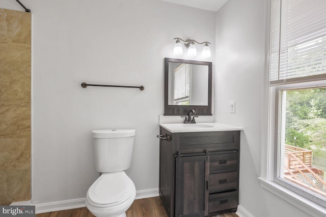 2605 Magdalene Acres Pl, Waldorf, MD 20603 - full bath with vanity, toilet, wood finished floors, a shower, and baseboards