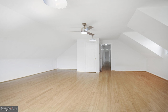 2605 Magdalene Acres Pl, Waldorf, MD 20603 - bonus room featuring light wood-type flooring, lofted ceiling, and ceiling fan