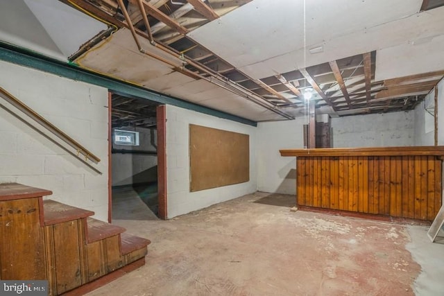 531 Jessamine Ave, Collingswood, NJ 08107 - unfinished below grade area with a bar and stairs