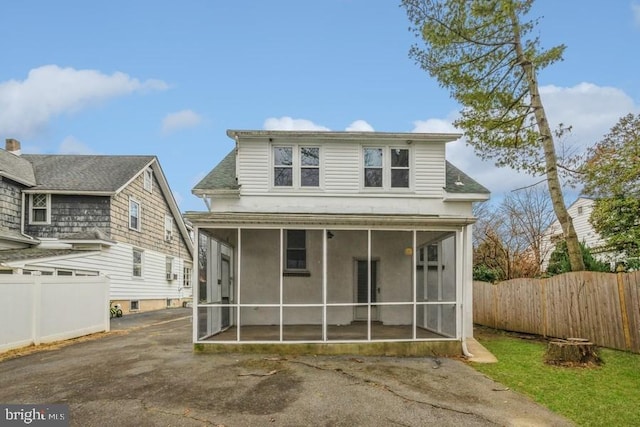 531 Jessamine Ave, Collingswood, NJ 08107 - back of house featuring a sunroom and roof with shingles