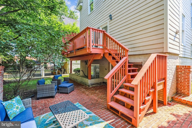 2227 N Albemarle St, Arlington, VA 22207 - deck featuring a patio, an outdoor hangout area, and stairway