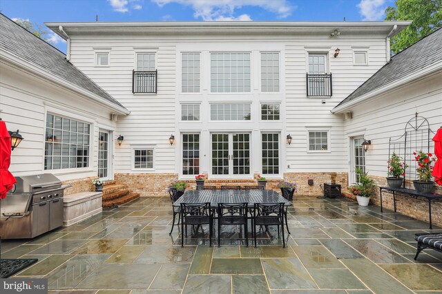 2740 Hunter Mill Rd, Oakton, VA 22124 - view of patio / terrace featuring outdoor dining area, entry steps, and grilling area