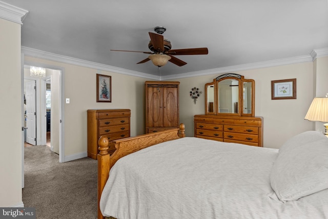 3778 Westhampton Dr, Philadelphia, PA 19154 - carpeted bedroom with crown molding, ceiling fan, and baseboards