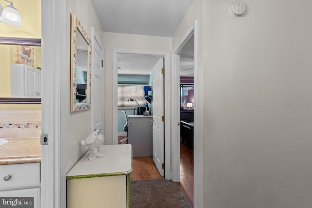 3778 Westhampton Dr, Philadelphia, PA 19154 - corridor featuring carpet floors and wood finished floors