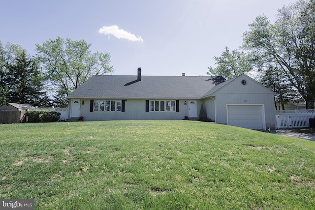 5143 Venice Ave, Hammonton, NJ 08037 - ranch-style home with a garage, driveway, and a chimney