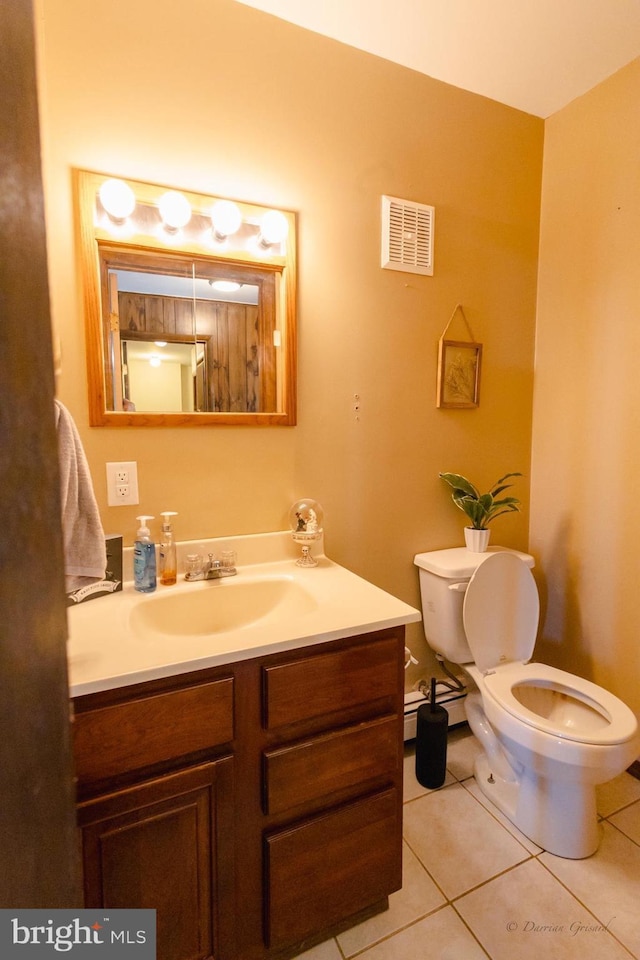 5143 Venice Ave, Hammonton, NJ 08037 - half bath with vanity, toilet, and tile patterned floors