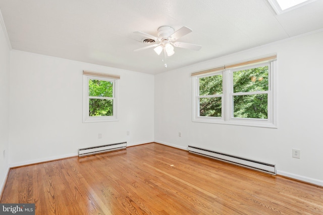 26140 Mullinix Mill Rd, Mount Airy, MD 21771 - empty room featuring a baseboard radiator, plenty of natural light, and ceiling fan