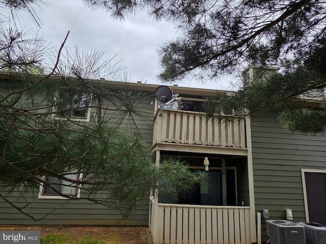 2704 Adams Ct, North Wales, PA 19454 - back of property with a balcony and central air condition unit