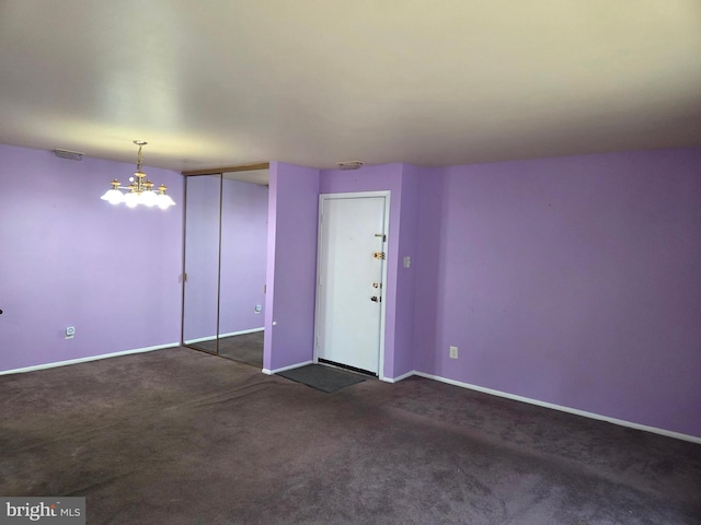 2704 Adams Ct, North Wales, PA 19454 - carpeted empty room with a chandelier and baseboards