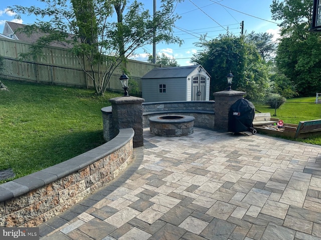 15709 Presswick Ln, Bowie, MD 20716 - view of patio featuring a fire pit and area for grilling