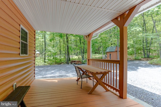 3523 Laurel Rd, James Creek, PA 16657 - wooden terrace featuring a forest view