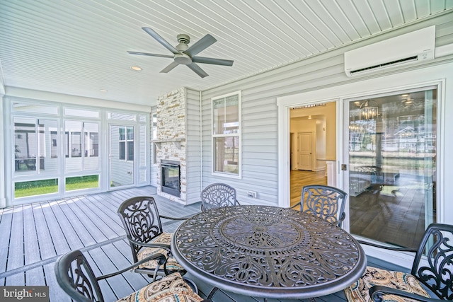 35024 Black Walnut Dr, Lewes, DE 19958 - sunroom with a wall mounted AC and healthy amount of natural light