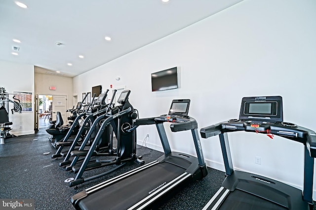35024 Black Walnut Dr, Lewes, DE 19958 - exercise room with recessed lighting and baseboards