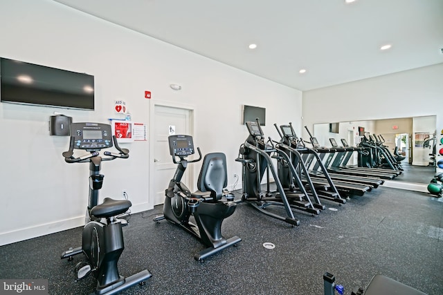 35024 Black Walnut Dr, Lewes, DE 19958 - workout area featuring recessed lighting