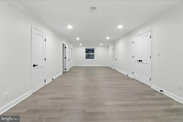7746 16th St NW, Washington, DC 20012 - spare room with recessed lighting, ornamental molding, wood finished floors, and baseboards