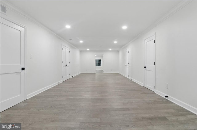 7746 16th St NW, Washington, DC 20012 - spare room with crown molding, recessed lighting, baseboards, and wood finished floors