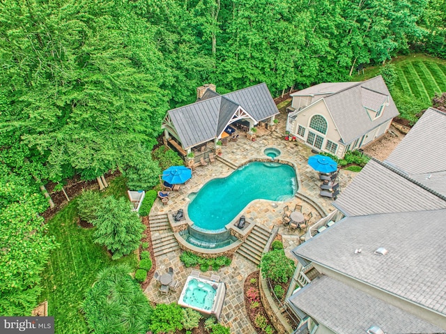 5026 Huntwood Manor Dr, Fairfax, VA 22030 - drone / aerial view of a pool