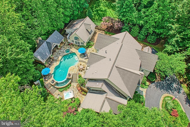5026 Huntwood Manor Dr, Fairfax, VA 22030 - view from above of property with a pool area