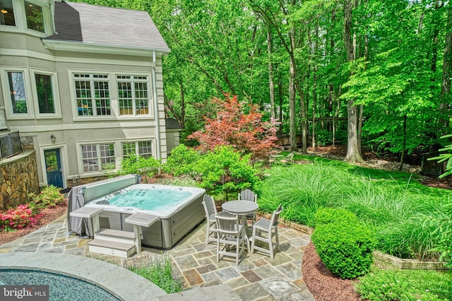 5026 Huntwood Manor Dr, Fairfax, VA 22030 - view of patio / terrace with a hot tub