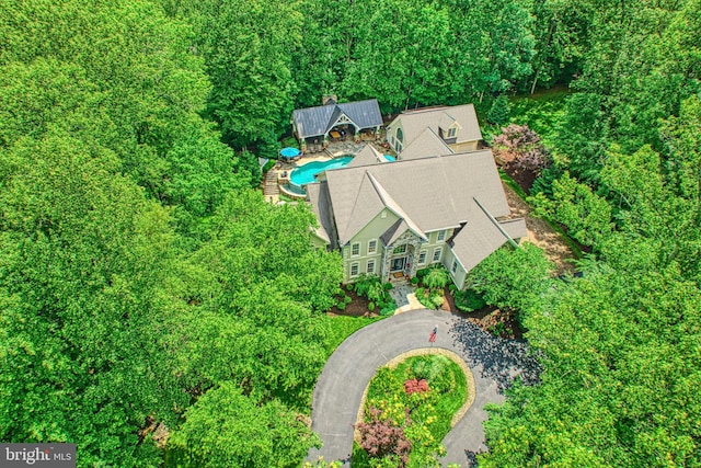 5026 Huntwood Manor Dr, Fairfax, VA 22030 - view from above of property with a pool