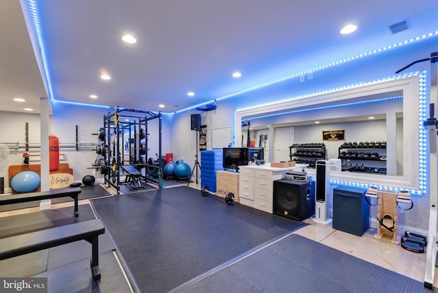 5026 Huntwood Manor Dr, Fairfax, VA 22030 - workout area with recessed lighting