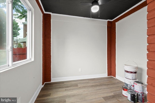 307 W 32nd St, Wilmington, DE 19802 - unfurnished room featuring ceiling fan, wood finished floors, and baseboards