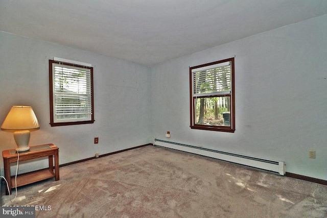 50 Nautilus Dr, Barnegat, NJ 08005 - unfurnished room with a baseboard heating unit, carpet, and baseboards