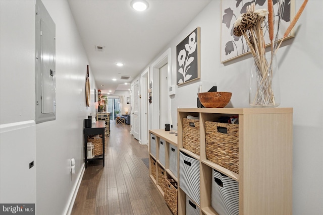1843 N 6th St Unit 9, Philadelphia, PA 19122 - hall featuring electric panel, wood finished floors, baseboards, and recessed lighting