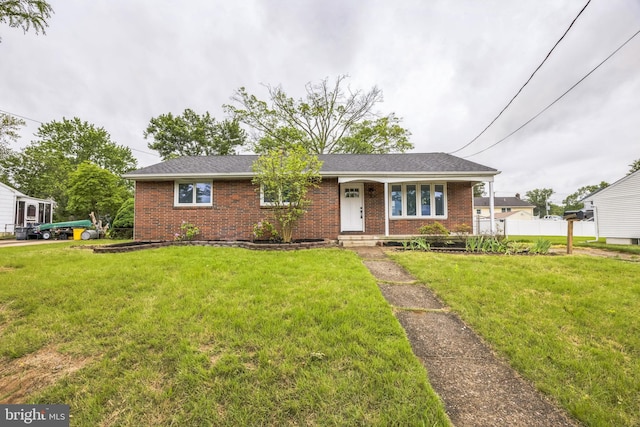 2831 Goucher Ave, Delanco, NJ 08075 - ranch-style house featuring brick siding and a front lawn