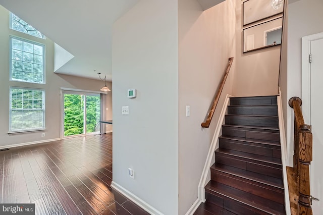 4827 Atlas Cedar Way, Aberdeen, MD 21001 - stairway featuring baseboards and wood finished floors
