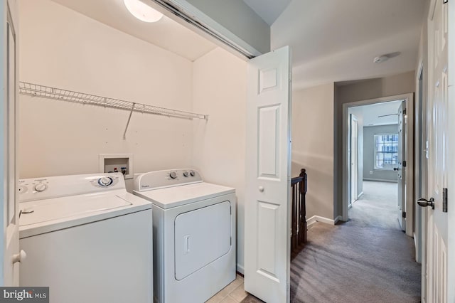 4827 Atlas Cedar Way, Aberdeen, MD 21001 - washroom featuring washer and dryer, light colored carpet, and baseboards