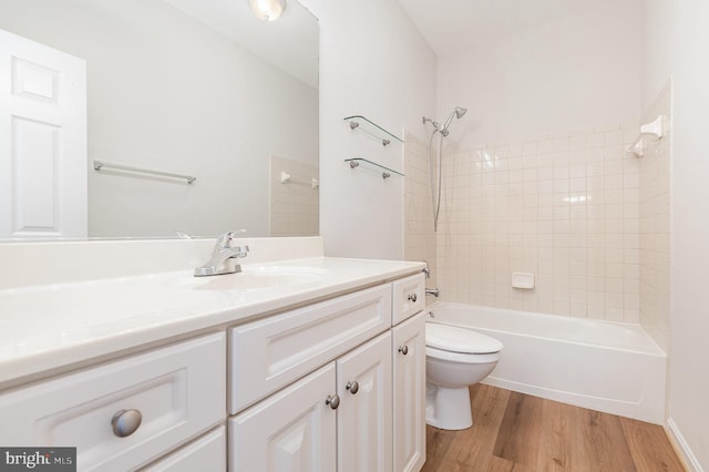 3839 Mulberry Point Ct, Dumfries, VA 22025 - full bath with vanity, toilet, wood finished floors, and tub / shower combination