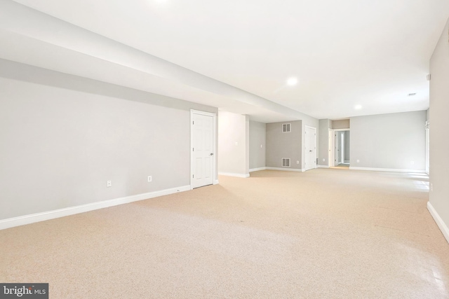 3530 Schuerman House Dr, Fairfax, VA 22031 - below grade area featuring baseboards, light colored carpet, and recessed lighting