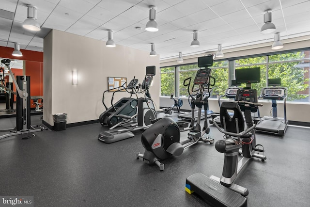 155 Potomac Psge Unit 809, Oxon Hill, MD 20745 - gym featuring healthy amount of natural light, baseboards, and a drop ceiling