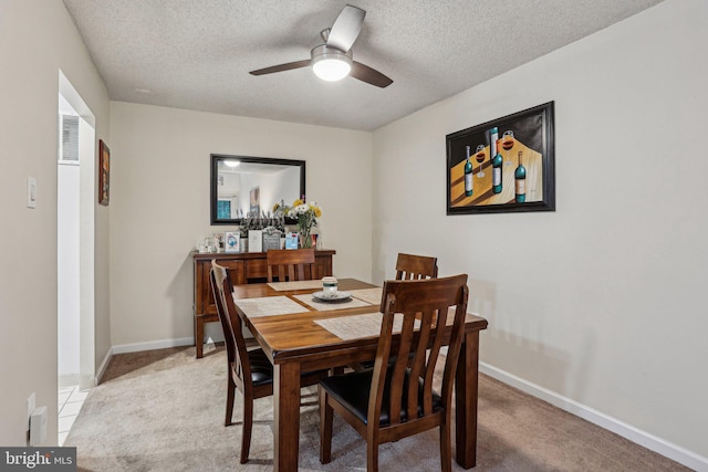 700 Avondale Rd Unit Ph-12, Wallingford, PA 19086 - dining room with ceiling fan, light carpet, a textured ceiling, and baseboards