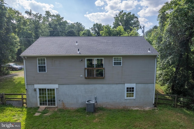 430 Cedar Creek Dr, Harpers Ferry, WV 25425 - rear view of house featuring central air condition unit and roof with shingles