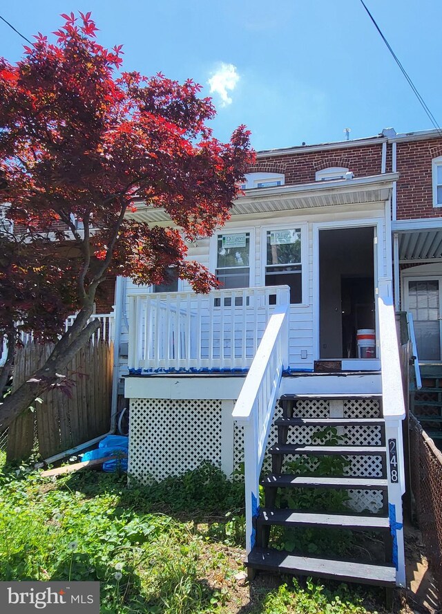 248 W Edgevale Rd, Baltimore, MD 21225 - back of house featuring stairs