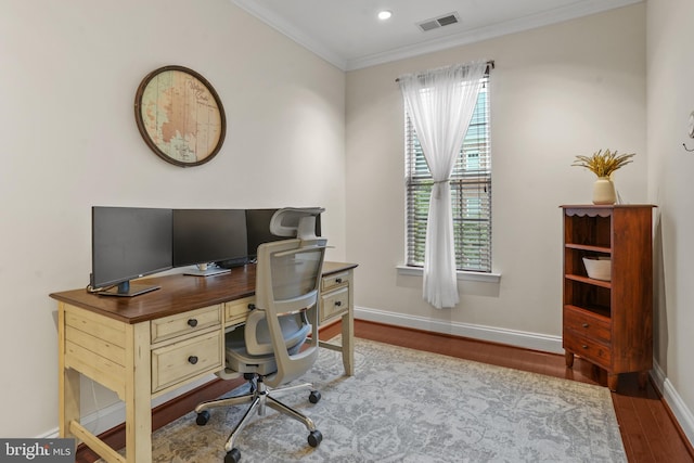11249 Chase St Unit 100, Fulton, MD 20759 - home office featuring wood finished floors, crown molding, and baseboards