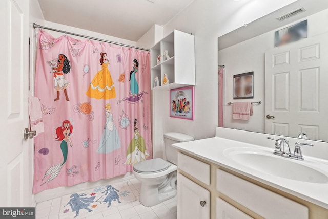 361 Union St, Trenton, NJ 08611 - full bathroom with vanity, tile patterned floors, and shower / tub combo with curtain