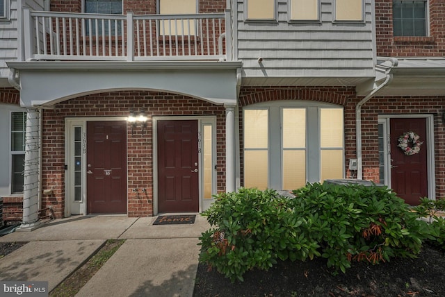 361 Union St, Trenton, NJ 08611 - doorway to property with a balcony and brick siding