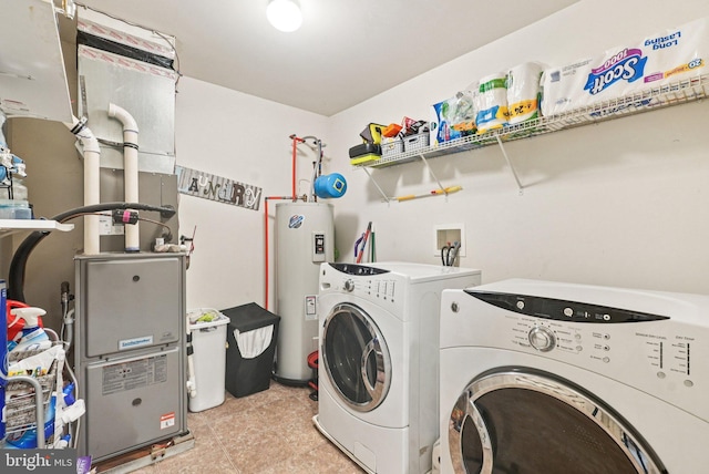 361 Union St, Trenton, NJ 08611 - laundry area featuring electric water heater, separate washer and dryer, and heating unit